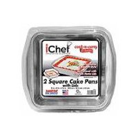 HANDI FOIL ICHEF 8'' SQUARE CAKE PANS WITH LIDS 2CT