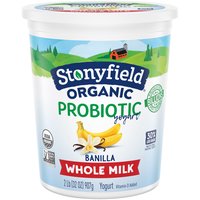 Stonyfield Organic Whole Milk Probiotic Yogurt, Banilla, 32 oz.