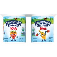 Stonyfield Organic Kids Strawberry & Strawberry Banana Lowfat Yogurt