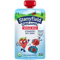 Stonyfield Organic Kids Strawberry Beet Berry Whole Milk Yogurt Pouch