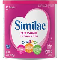 Similac Soy Isomil OptiGro Infant Formula with Iron Soy-Based Powder, 0-12 Months, 12.4 oz