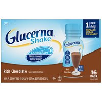 Glucerna Original Rich Chocolate Shake Value Size, 8 fl oz, 16 count