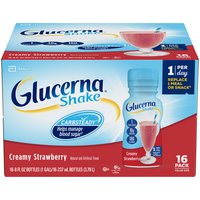 Abbot Glucerna Original Creamy Strawberry Shake Value Size, 8 fl oz, 16 count