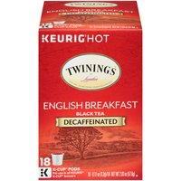 Twinings of London Decaffeinated English Breakfast Black Tea K-Cup Pods, 0.11 oz, 18 count