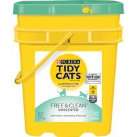 Purina Tidy Cats Clumping Cat Litter, Free & Clean Unscented Multi Cat Litter - 35 lb. Pail, 560 Ounce