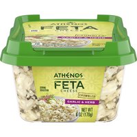 Athenos Garlic & Herb Crumbled Feta Cheese, 6 oz Tub