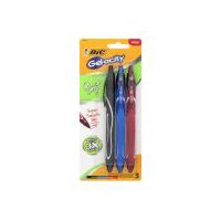 BIC Gelocity Quick Dry Assorted Ink Medium 0.7 mm Gel Pens, 3 count
