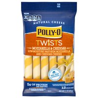 Polly-O Mozzarella & Cheddar Twists Natural Cheese Snacks, 12 count, 9 oz