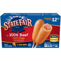 State Fair Beef Corn Dogs with Honey Sweetened Batter, Frozen, 12 Count