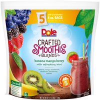 Dole Crafted Smoothie Blends Banana Mango Berry Smoothie Blends, 8 oz, 5 count