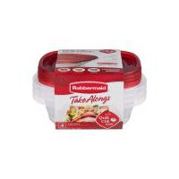 Rubbermaid Take Alongs Containers + Lids, Squares 2.9 Cups 23 oz, 4 Each