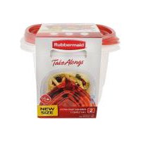 Rubbermaid Take Alongs Containers & Lids, Extra Deep Squares 7 Cups, 2 Each