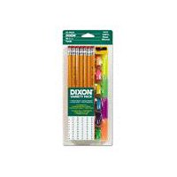 Dixon No.2 Pencils, Eraser Toppers, Pencil Grips, Pencil Sharpener, 1 Each
