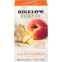 Bigelow Benefits Ginger & Peach Herbal Tea Bags, 18 count, 1.35 oz