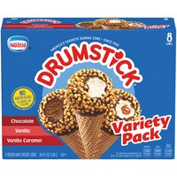 Nestlé Drumstick Frozen Dairy Dessert Cones Variety Pack, 8 count, 36.8 fl oz