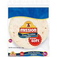 Mission Super Soft Burrito Flour Tortillas, 16 count, 40 oz