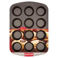 Choice 12 Cup 3.5 oz. Non-Stick Carbon Steel Muffin / Cupcake Pan - 11 x  14