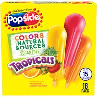 Popsicle Ice Pops, Sugar Free Tropicals, 18 Each
