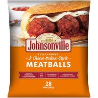 Johnsonville 3 Cheese Italian Style Meatballs, 28 Count, 24 oz