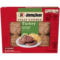 Jimmy Dean Fully Cooked Breakfast Turkey Sausage Patties, 8 count, 9.6 oz