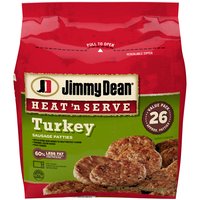 Jimmy Dean Heat 'n Serve Turkey Sausage Patties Value Pack, 23.9 oz