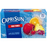 Capri Sun Fruit Punch Flavored Juice Drink Blend, 6 fl oz, 10 count
