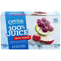Capri Sun Fruit Punch Flavored, 100% Juice Blend, 60 Fluid ounce