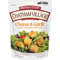 Chatham Village Croutons - Large Cut - Cheese & Garlic, 5 Ounce