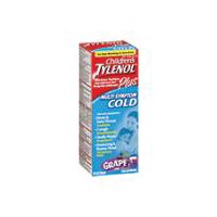 Tylenol Children's Cold + Flu Grape Flavor Acetaminophen Oral Suspension, Ages 6-11 Years, 4 fl oz, 4 Fluid ounce