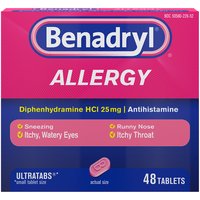 Benadryl Ultratabs Tablets, Allergy, 48 Each