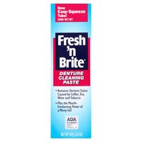 Fresh 'N Brite, Denture Cleaning Paste, Dual Layer 3.8 oz with Brush