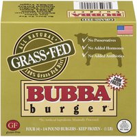Bubba Burger Grass-Fed Burgers, 1/4 lb, 4 count