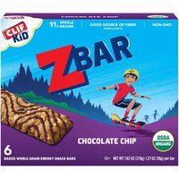 Clif Kid ZBar Chocolate Chip Baked Whole Grain Energy Snack Bars, 1.27 oz, 6 count