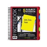 iQ+ 5 Subject Poly College Ruled Notebook, 200 sheets