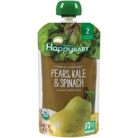 Happy Baby Organics Organic Pears, Kale & Spinach Organic Baby Food, Stage 2, 6+ months, 4 oz