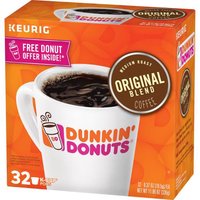Dunkin' Original Blend Medium Roast Coffee K-Cup Pods, 0.37 oz, 32 count