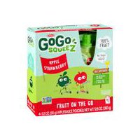 GoGo Squeez Applesauce, Apple Strawberry, 4 Pack, 3.2 Ounce