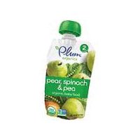 Plum Organics Pear + Pea with Spinach Organic Baby Food, Stage 2, 6+ Months, 4 oz