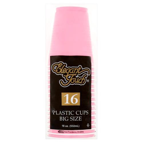 Exquisite 12 Ounce Disposable Hot Pink Plastic Cups-50 Count