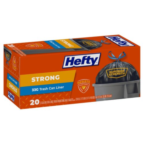 Hefty Strong 33G Trash Can Liner, Extra Large, 20 count