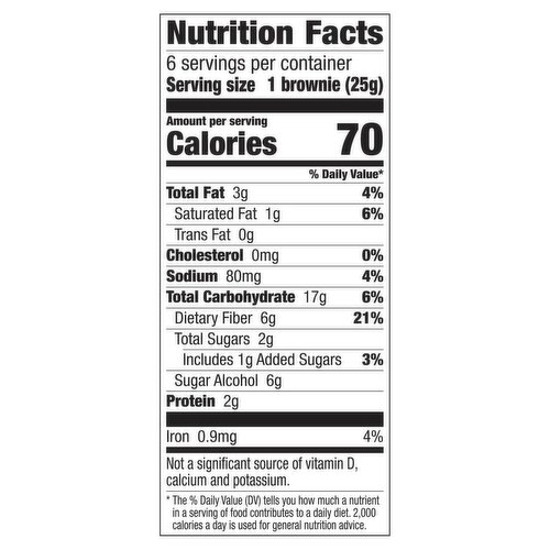 Fiber One Chocolate Fudge Brownies, 0.89 oz, 6 count