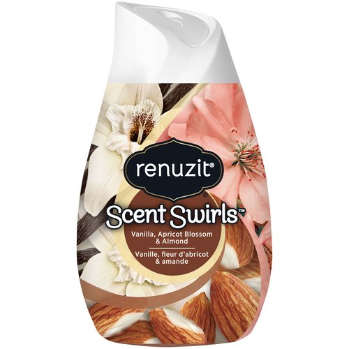 Renuzit Scent Swirls Vanilla, Apricot Blossom & Almond Gel Air Freshener, 7.0 oz