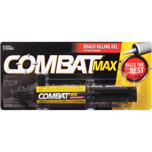 Combat Max Roach Killing Gel, 1.05 oz
How Combat® Max™ Roach Killing Gel Works:
The gel attracts roaches in search of food and water to the bait. Roaches ingest the bait and return to die in their nest.