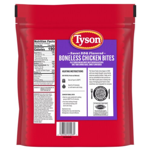 Tyson Any'tizers Sweet BBQ Flavored Boneless Chicken Bites, 24 oz