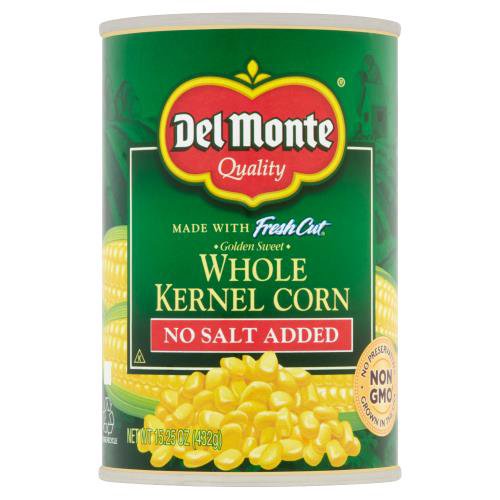 Canned Sweet Whole Kernel Corn - No Salt Added