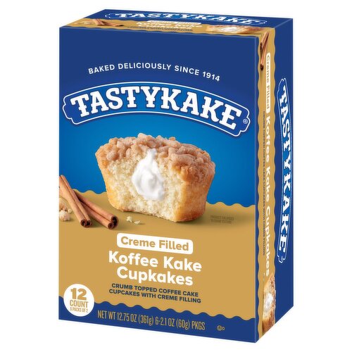 Tastykake Creme Filled Koffee Kake Cupkakes, 2.1 oz, 6 count