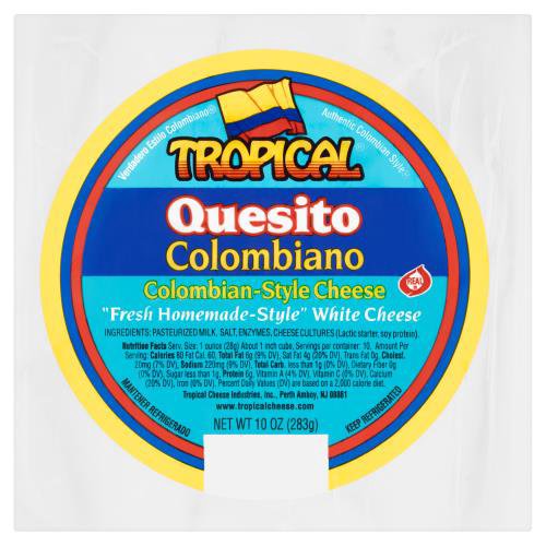 Tropical Colombian-Style Cheese, 10 oz
Authentic Colombian Style®

''Fresh Homemade-Style'' White Cheese