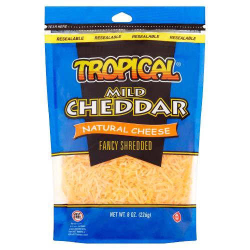 Tropical Fancy Shredded Mild Cheddar Natural Cheese, 8 oz
rBST Free
No significant difference has been shown between milk from rBST treated or non rBST treated cows