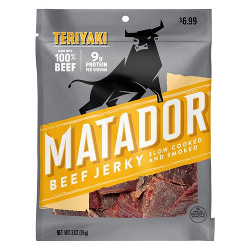 Matador Teriyaki Slow Cooked and Smoked Beef Jerky, 3 oz