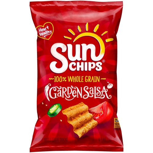 SunChips Garden Salsa Flavored Whole Grain Snacks, 7 oz
There is only one SunChips ®! At SunChips®, we believe being different is good. That's why we created SunChips® with a mission to provide tasty one-of-a-kind snacks that take afternoon snacking from ho-hum to oh yeah! Today, we're still making waves with our wavy unique shape and combination of whole grains and mouthwatering flavors. Because being different is our thing... and we like it that way!